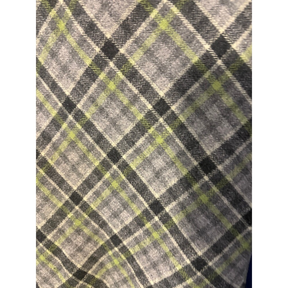 American Eagle Outfitters Plaid Wool Blend Mini Skirt Grey Lime Green Size 0 - Picture 4 of 4